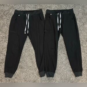 Figs Black Track Pants with White Drawstrings - Pair